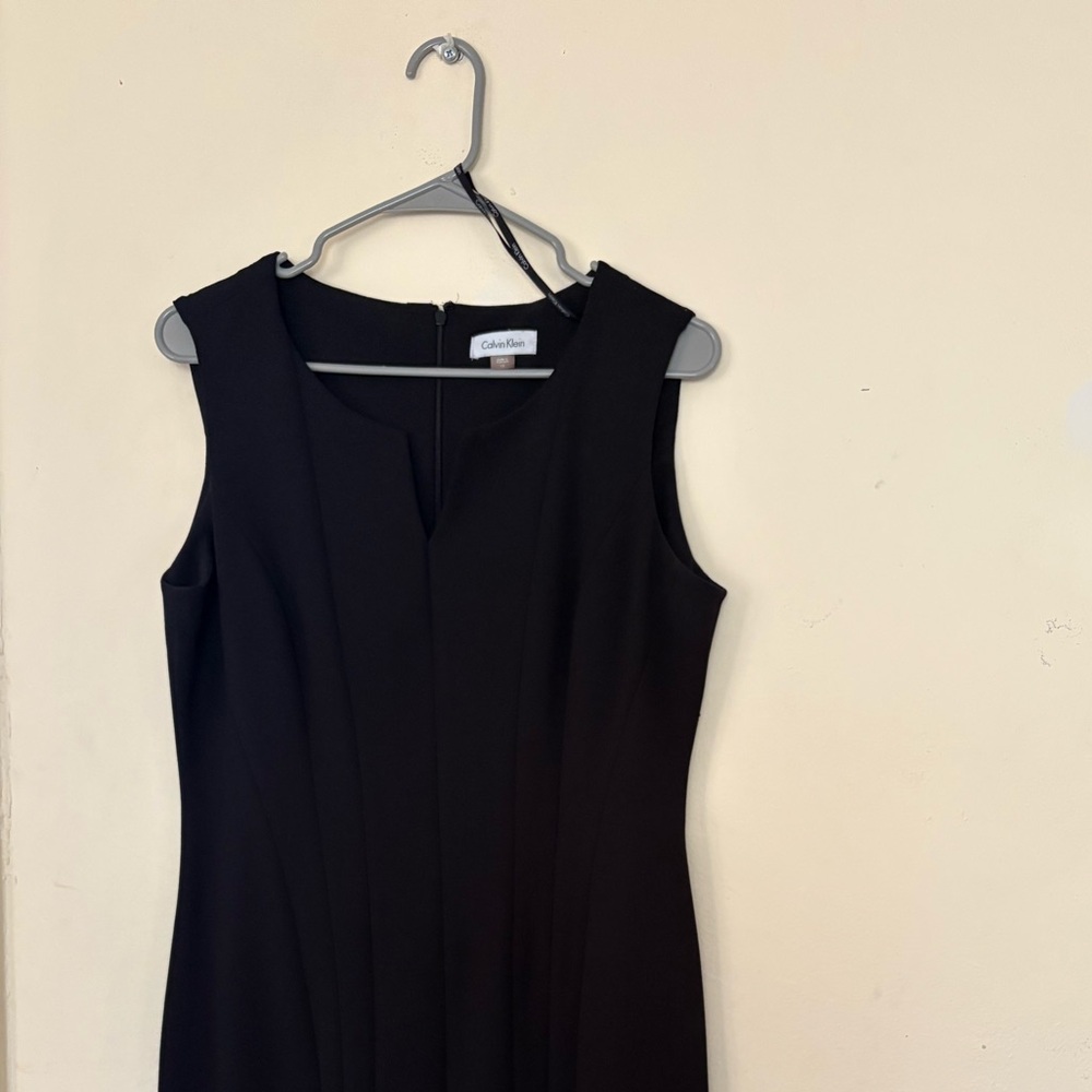 Calvin Klein Sleeveless Black Midi Dress, size 12.